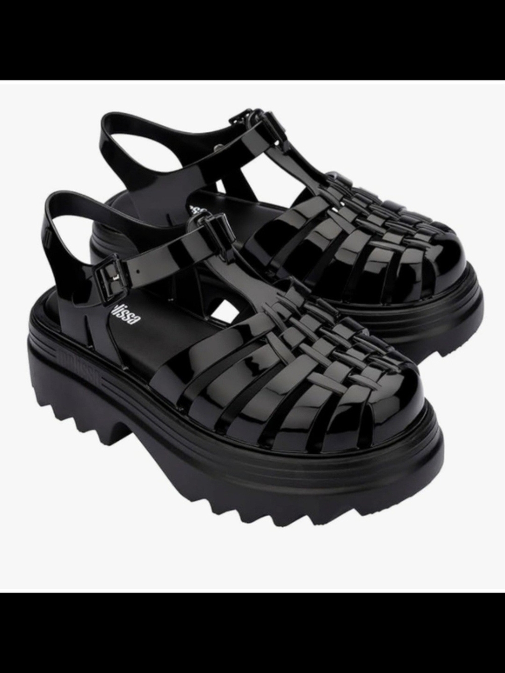 Melissa Platform Jelly Fisherman Sandals - Black
